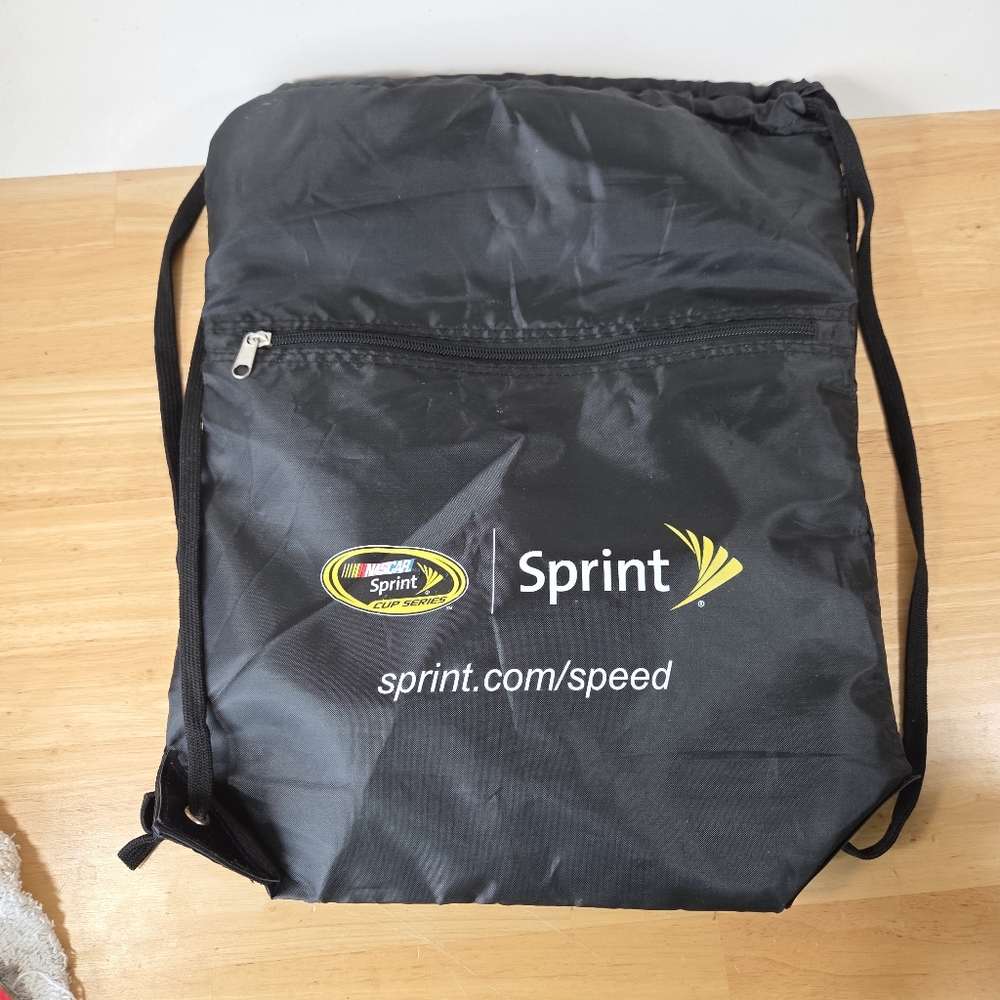 Black Drawstring Backpack Bag NASCAR Sprint